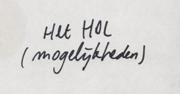 Tekening K, het Hol (mogelijkheden)