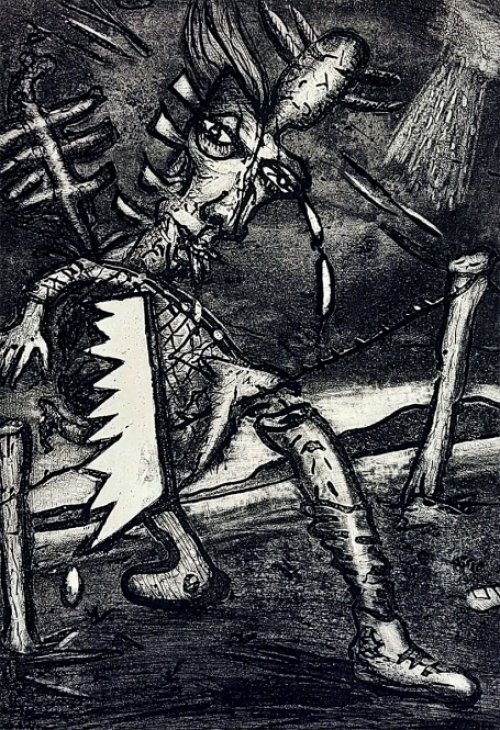 Ets van Fred Bervoets te koop uit kunstmap dusseldorf