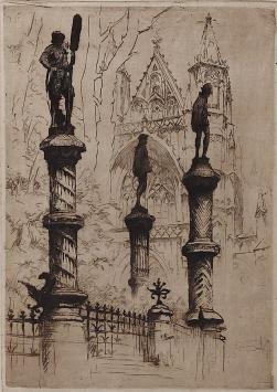 Droge naald ets van Kurt Peiser genaamd De kleine Zavel