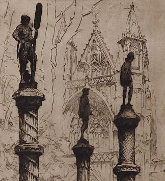 Belgische etser Kurt Peiser Kleine Zavel in Brussel