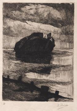 Droge naald ets van de Belgische etser Kurt Peiser