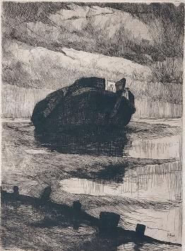 Originele ets van de Belgische etser Kurt Peiser