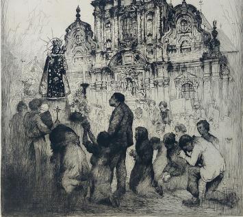 Mooie ets kopen van Belgische kunstenaar en etser Kurt Peiser