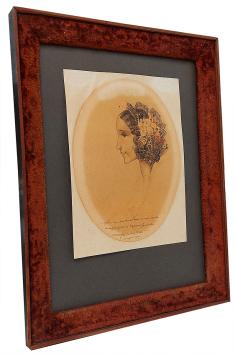 Tekening, dame met fijne haartooi 1939