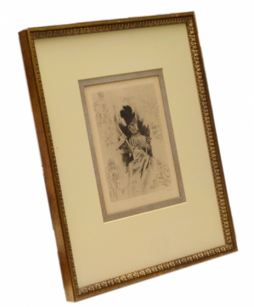 Maturité Vernis mou, droge naald, aquatint Exsteens 517