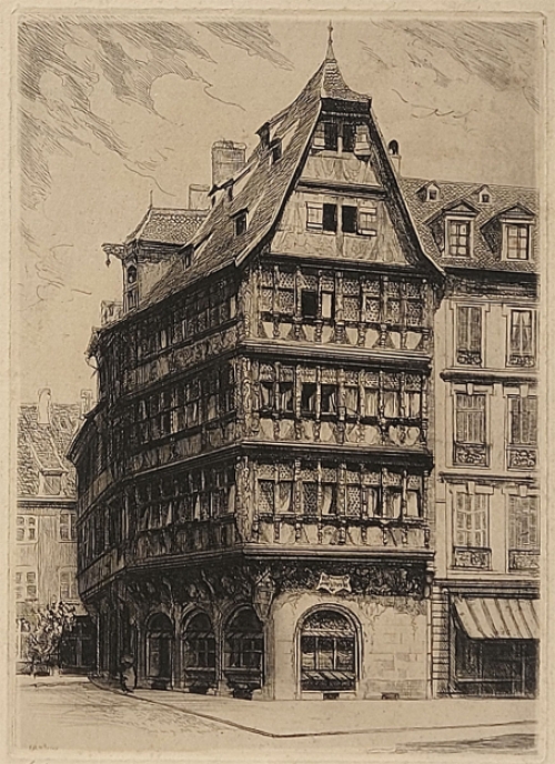 Kopergravure van de Franse kunstenaar  Léopold Robin