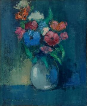 Schilderij kopen van L. Smets, op karton geschilderd