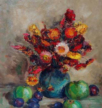 Stilleven, schilderij van Leo Van Droogenbroeck