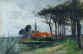 Olieverfschilderij van de Belgische kunstenaar Louis Van Engelen