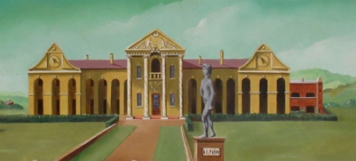 Surrealistisch schilderij van de Belgische kunstenaar Carl Prévot