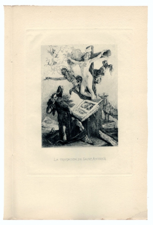 Félicien Rops met een droge naald ets Eau-forte \