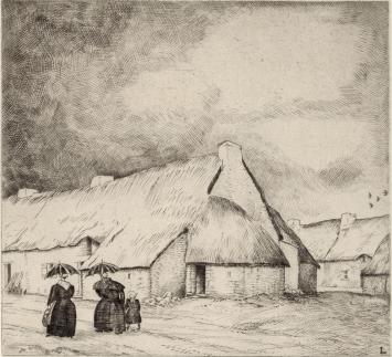 Jean Émile Laboureur  met een grafisch kunstwerk