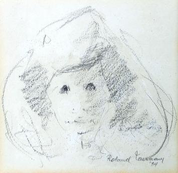 Roland Laermans  met een kunstwerk op papier