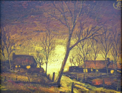 Schilderij van de Belgische kunstenaar Luc de Ro