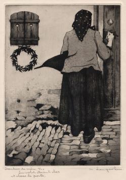 M. Langaskens met een ets uit 1934