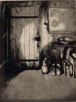 M. Langaskens met een ets uit 1934