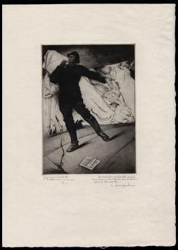 Langaskens Maurice met een ets