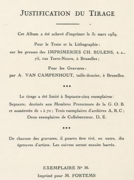 Frontpiece La gravure Original Belge ED 11 1939 30/70