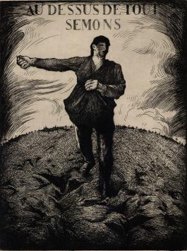 M. Langaskens met een ets uit 1934