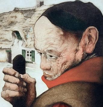 Grafische kunstwerk van de Belgische kunstenaar M. Langaskens