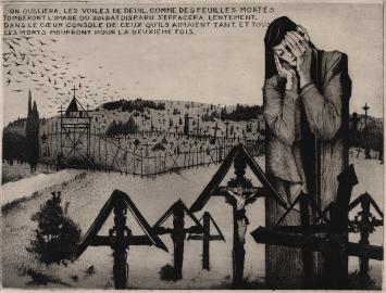 M. Langaskens met een ets uit 1934