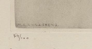 Grafische kunst van de Belgische kunstenaar M. Langaskens