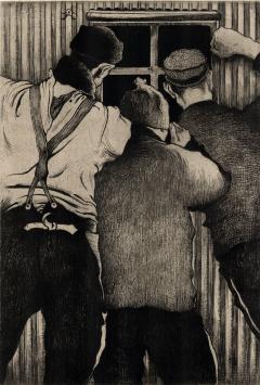 M. Langaskens met een ets uit 1934