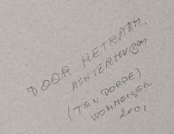 Door het raam achter huizen, Ten Dorpe Wommelgem 2001