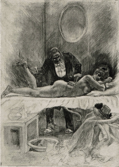 Heliogravure Le Massage de F. Rops