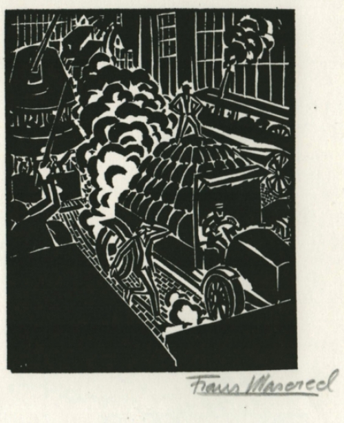 Woodcut by Belgian artist Frans Masereel from the work le soleil 1919