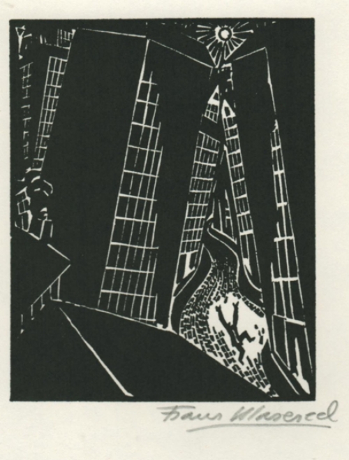 Woodcut by Belgian artist Frans Masereel from the work le soleil 1919