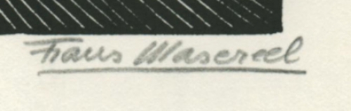 Gravure sur bois signée Á  la main par l\'artiste belge Frans Masereel d\'après Le soleil de 1919