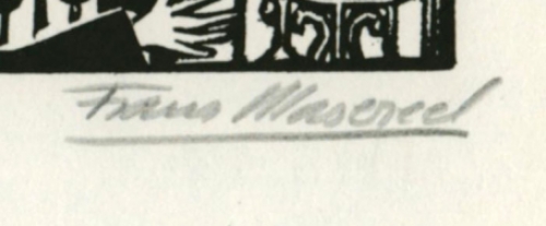 Gravure sur bois signée à la la main par l\'artiste belge Frans Masereel d\'après Le soleil de 1919