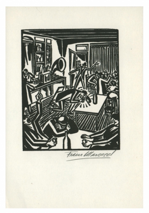 Houtsnede van Belgische kunstenaar Frans Masereel uit het werk le soleil van 1919