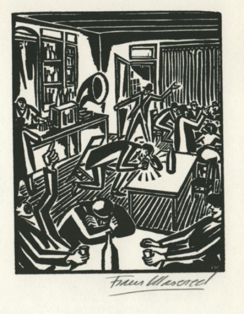 Woodcut van de Belgische kunstenaarlgian artist Frans Masereel uit het werk Soleil van 1919