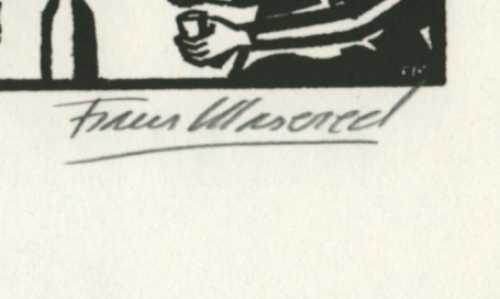 Gravure sur bois signée à la la main par l\'artiste belge Frans Masereel d\'après Le soleil de 1919