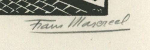 Gravure sur bois signée à la la main par l\'artiste belge Frans Masereel d\'après Le soleil de 1919