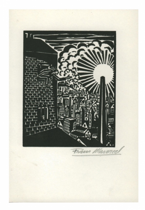 Houtsnede van Belgische kunstenaar Frans Masereel uit het werk le soleil van 1919