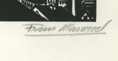 Gravure sur bois signée à la la main par l\'artiste belge Frans Masereel d\'après Le soleil de 1919