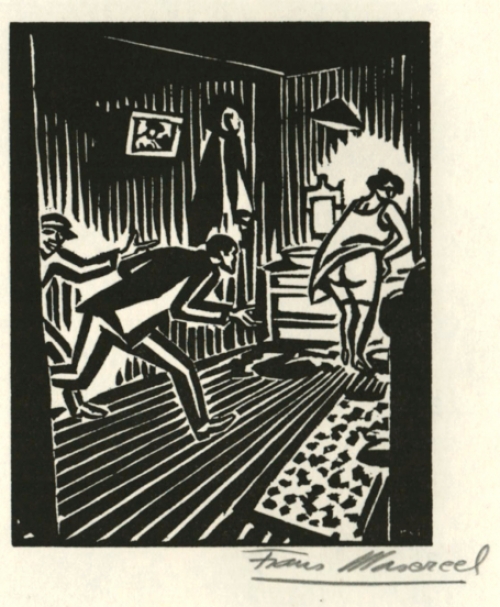 Woodcut by Belgian artist Frans Masereel from the work le soleil from 1919