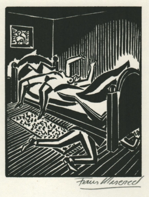 Woodcut by Belgian artist Frans Masereel from the work le soleil from 1919