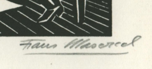 Gravure sur bois signée Á  la main par l\'artiste belge Frans Masereel d\'après Le soleil de 1919