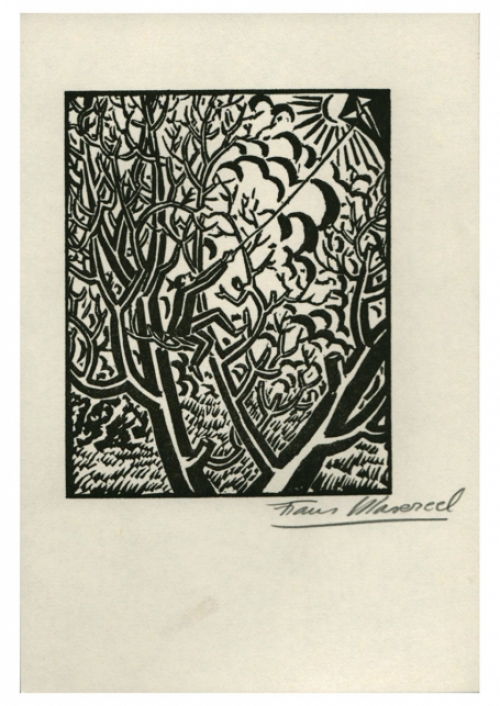 Houtsnede van de  Belgische kunstenaar Frans Masereel uit het werk le soleil van 1919