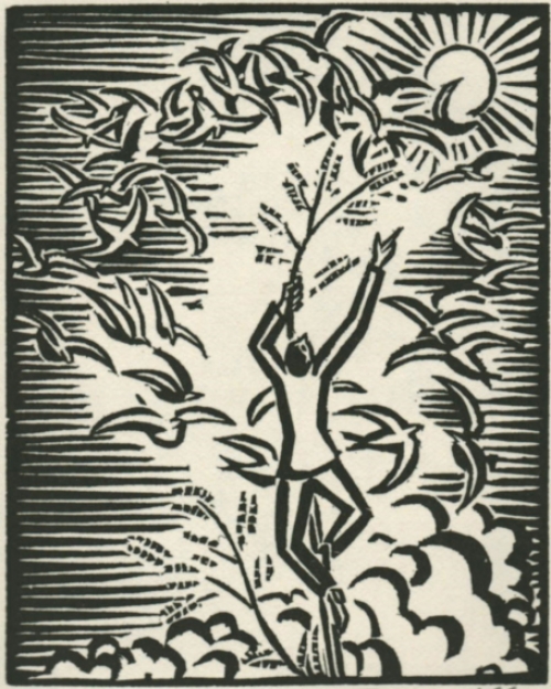 Gravure sur bois de l\'artiste belge Frans Masereel d\'après Le soleil de 1919