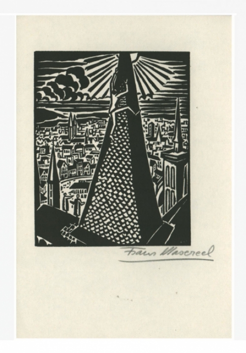 Houtsnede van Belgische kunstenaar Frans Masereel
