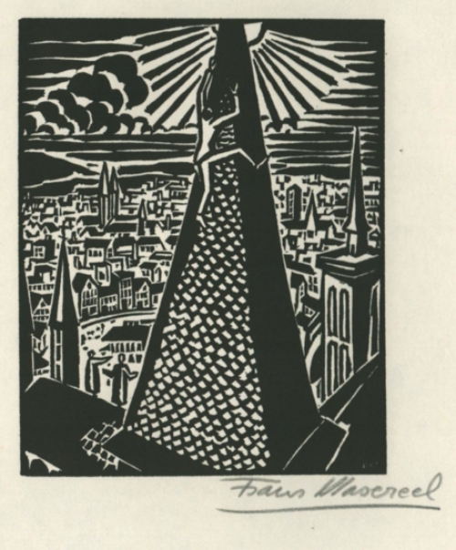 Woodcut by Belgian artist Frans Masereel Le Soleil