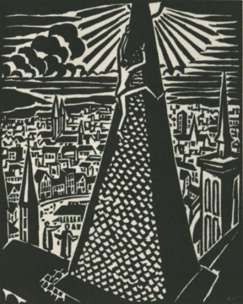 Houtdruk van Frans Masereel uit le soleil