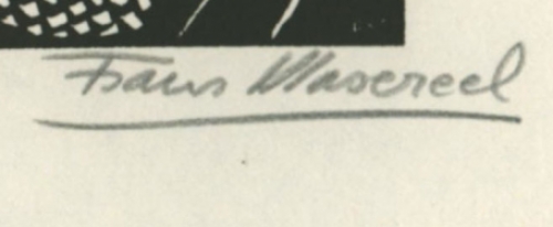 Gravure sur bois signée à la main par l'artiste belge Frans Masereel