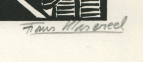 Gravure sur bois signée Á  la main par l\'artiste belge Frans Masereel d\'après Le soleil de 1919