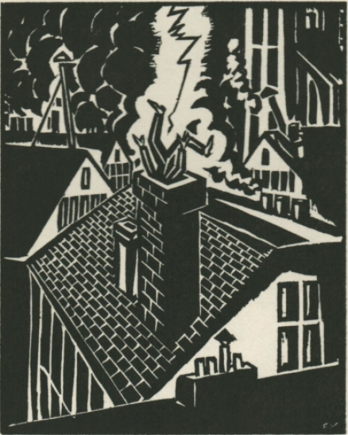 Houtdruk van Frans Masereel uit le soleil